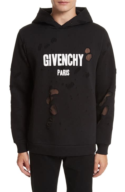 men givenchy sweaters|Givenchy distressed hoodie.